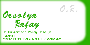 orsolya rafay business card